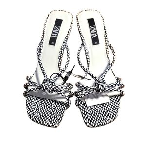 Zara Strappy Knot Sandal Heels